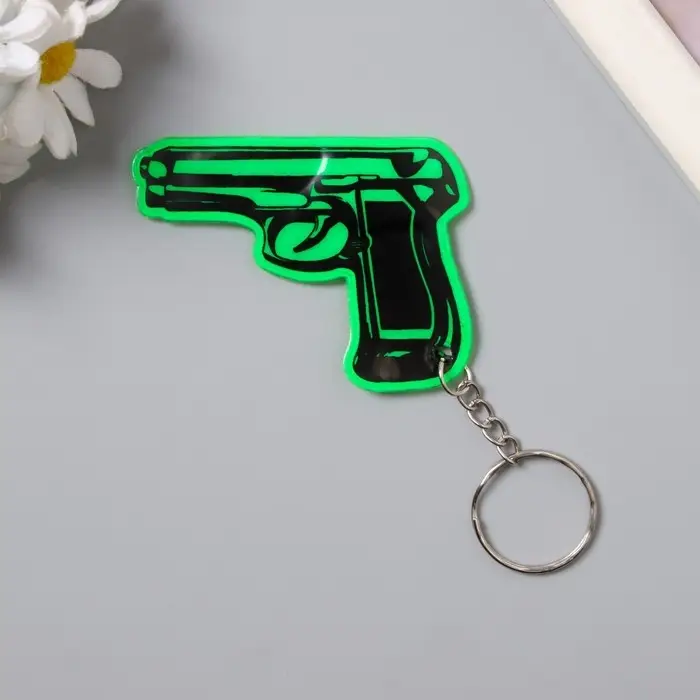 Светоотражающий брелок для ключей на кольце «Пистолет», пластик, 4×6 см Светоотражающий брелок для ключей на кольце «Пистолет», пластик, 4×6 см