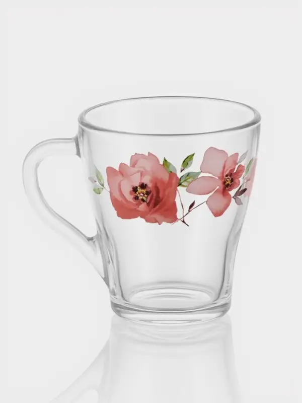 Кружка ОСЗ &laquo;Акварельные цветы&raquo;, 250 мл, стекло, рисунок МИКС