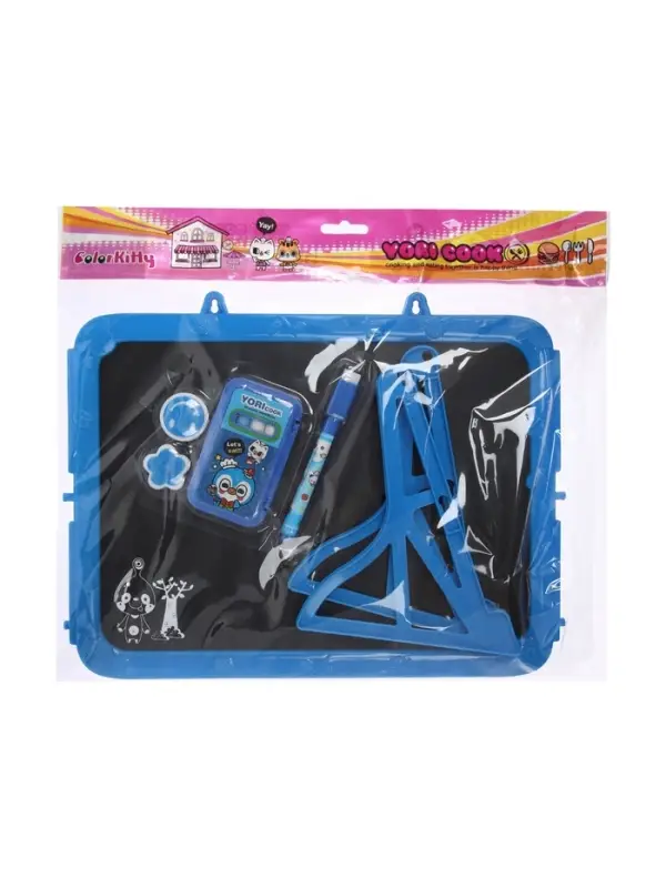 Доска магнитная двухсторонняя, под маркер и мел на подставках (мел, маркер, магниты), МИКС