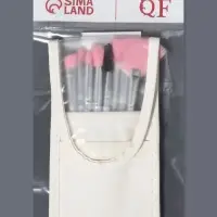 Набор кистей для макияжа COLOR POWER pink, 10 шт., в чехле, белый