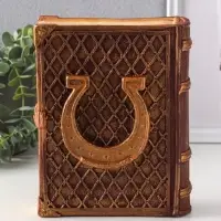 Фигурка (гипс) Книга Лошадь  Высота 21 см, ширина 7,5 см, длина 16,5 см, шоколад