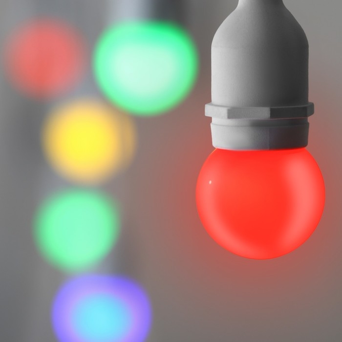 Лампа светодиодная Luazon Lighting, G45, Е27, 1.5 Вт, для белт-лайта, мульти, наб 20 шт Лампа светодиодная Luazon Lighting, G45, Е27, 1.5 Вт, для белт-лайта, мульти, наб 20 шт