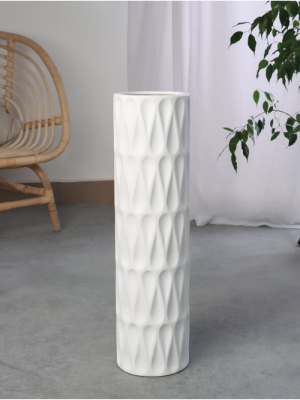 Ваза керамика напольная Ваза керамика напольная "Бруно" 58х15 см, белый