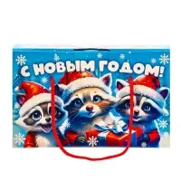 Подарок в картонной упаковке МГК Посылка "Еноты и друзья" с анимацией 1000гр