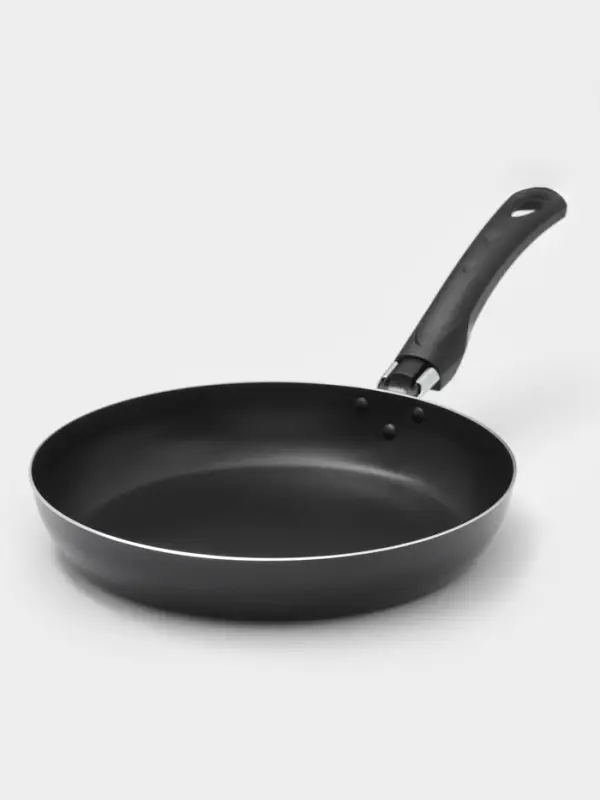 Сковорода Promo, d=24 см, стеклянная крышка, антипригарное покрытие, алюминий, чёрная