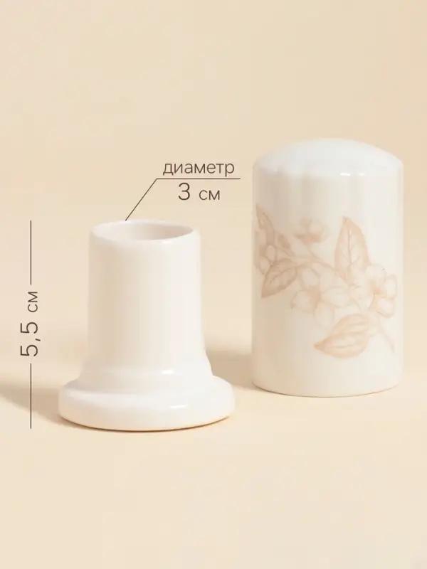 Подставка для зубочисток SL Home &laquo;Аманде&raquo; 4.2&times;7.5 см, фарфор, белая