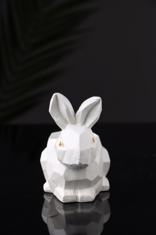 Подсвечник "Заяц геометрический" 8х7х5 см, белый
