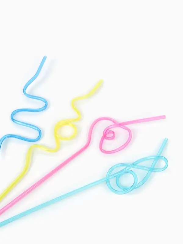 Трубочки для коктейля &laquo;Завитушка&raquo;, набор 4 шт., МИКС