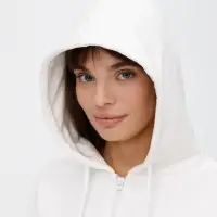Толстовка унисекс оверсайз на молнии Zippy Terry, белая, размер XL/XXL