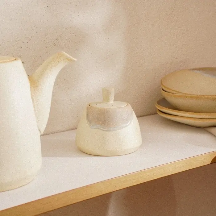 Сахарница SL Home &laquo;Волны Сардинии&raquo;, 280 мл, 10.5&times;7 см, фарфор, бежевая