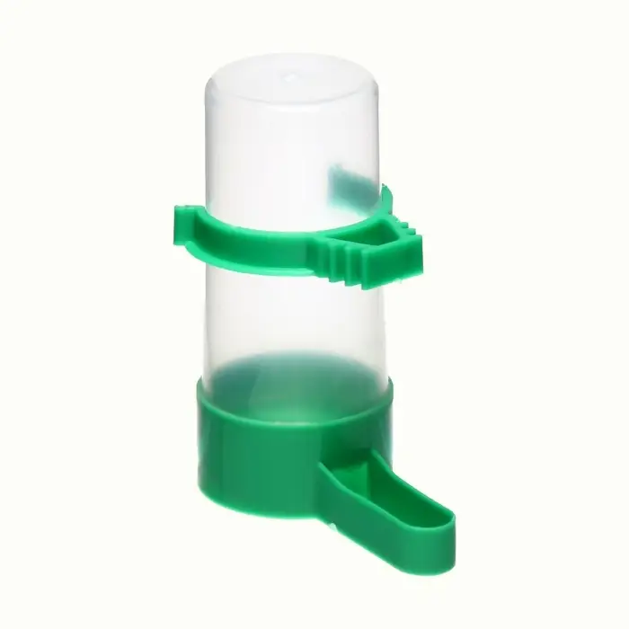 Поилка-кормушка для птиц, 60 мл, 3&times;9 см, зелёная