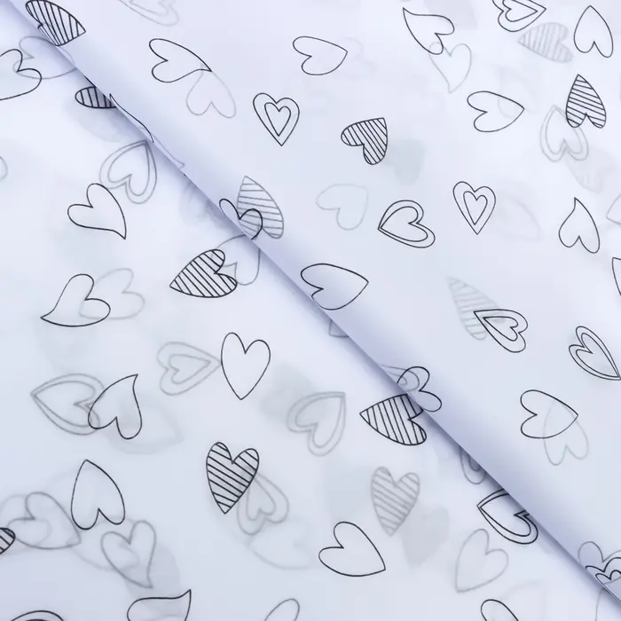 Бумага упаковочная тишью, «Сердечки», 50 см × 70 см 17 грамм, белая Бумага упаковочная тишью, «Сердечки», 50 см × 70 см 17 грамм, белая