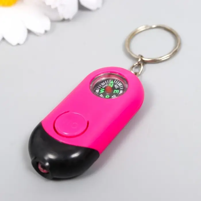 Фонарик брелок для ключей на кольце «Компас», 4.8×2.8×1 см, МИКС Фонарик брелок для ключей на кольце «Компас», 4.8×2.8×1 см, МИКС