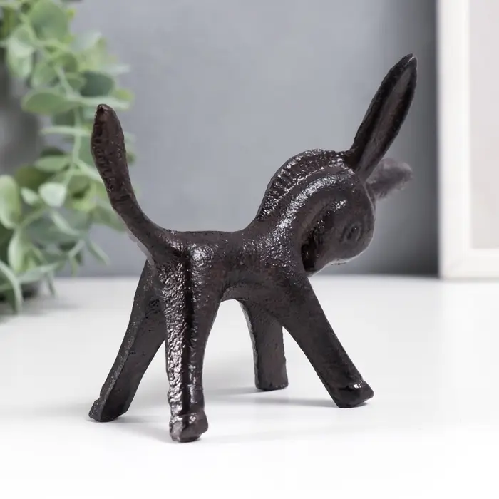 Фигурка чугун, подставка для колец &laquo;Ослик&raquo;, 10&times;4&times;12.5 см