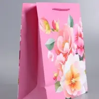 Пакет подарочный ламинированный "счастья и радости" 26 х 12 х 32 см