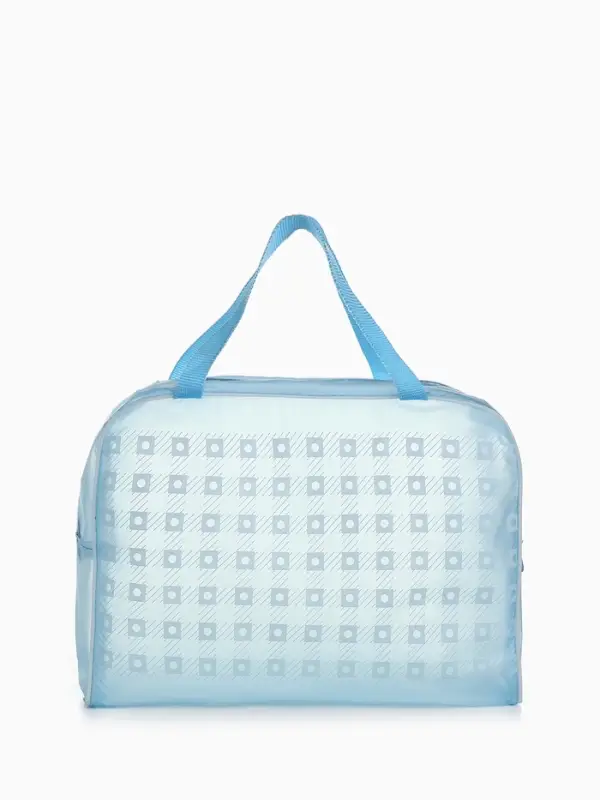 Косметичка - сумка на молнии, с ручками, для бассейна, с рисунком, голубая