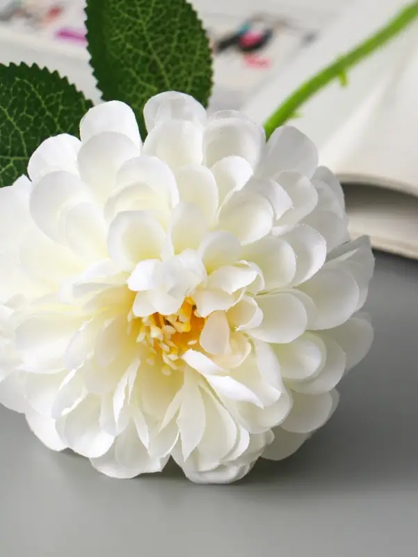 Цветы искусственные "Хризантема Амадея" d-9 см 46 см, белый