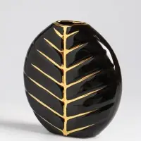 Ваза настольная керамика "Новайо" 18х17 см, чёрный Ваза настольная керамика "Новайо" 18х17 см, чёрный