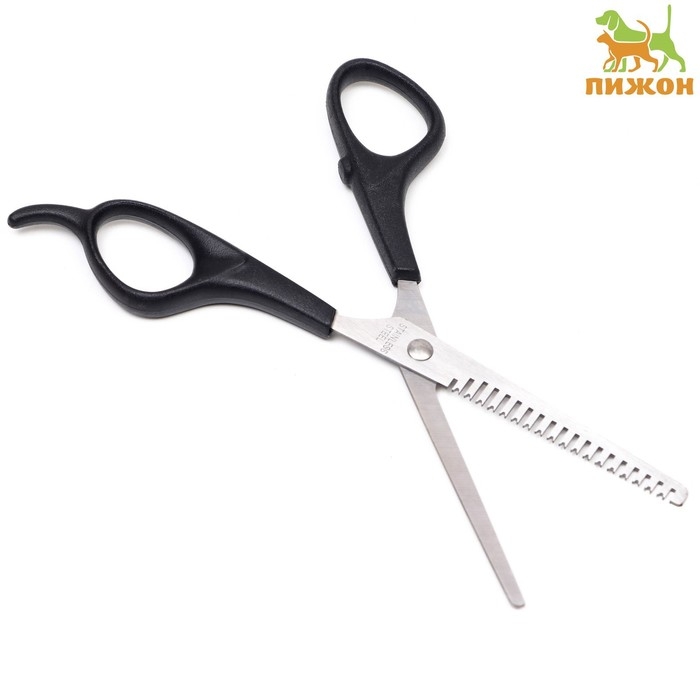 Ножницы филировочные для стрижки собак и кошек, пластиковые ручки, микс цветов Ножницы филировочные для стрижки собак и кошек, пластиковые ручки, микс цветов