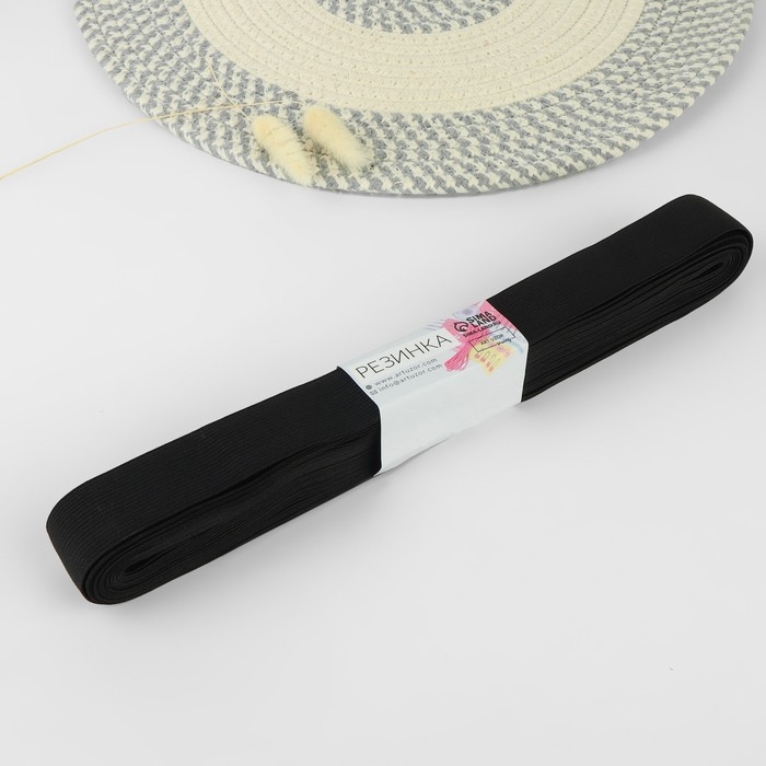Резинка вязаная, 30 мм, 10 ± 0,5 м, цвет чёрный Резинка вязаная, 30 мм, 10 ± 0,5 м, цвет чёрный