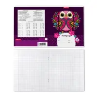 Тетрадь 18 листов в клетку, ErichKrause Flower Owl, обложка мелованный картон, с принтом