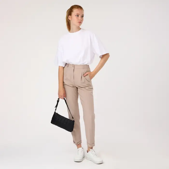 Сумка женская багет на молнии, 27&times;5&times;13 см, чёрная