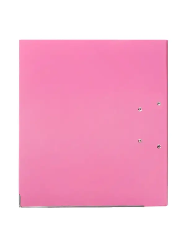 Папка-регистратор А4, 75 мм, ПВХ, тиснение &laquo;лен&raquo;, металлическая окантовка, карман на корешок, собранная, собранная, темно-розовая