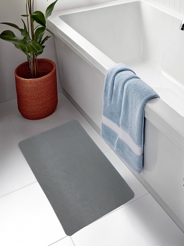 Коврик для ванной SAVANNA, из диатомитового камня, толщина 1 см, 39×60 см, серый Коврик для ванной SAVANNA, из диатомитового камня, толщина 1 см, 39×60 см, серый