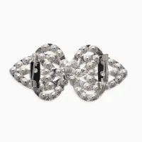 Зажим для кардигана "Ажур", шип, цвет белый в серебре Зажим для кардигана "Ажур", шип, цвет белый в серебре