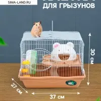 Клетка для грызунов &laquo;Пижон&raquo;, 37&times;27&times;30 см с наполнением, коричневая