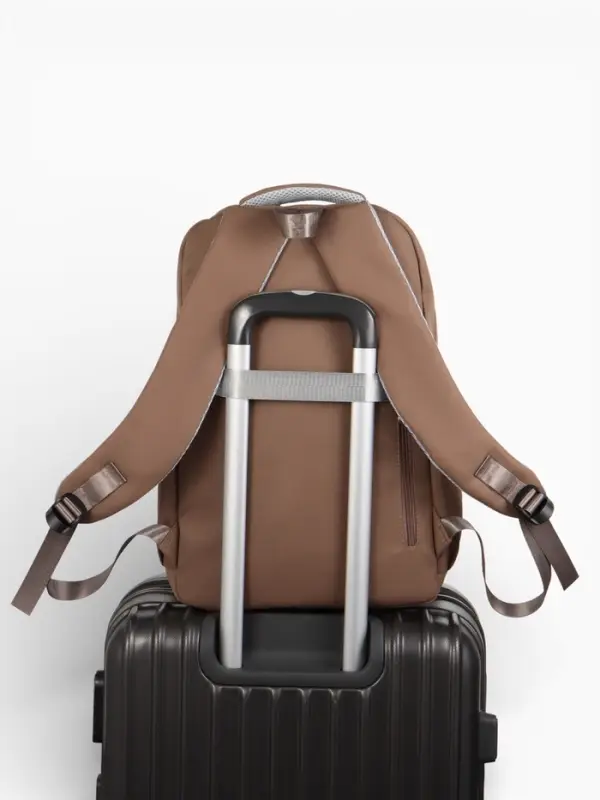 Рюкзак школьный, &laquo;Уставший кот&raquo;, 5 карманов, 2 отделения, 31&times;13.5&times;45 см, коричневый