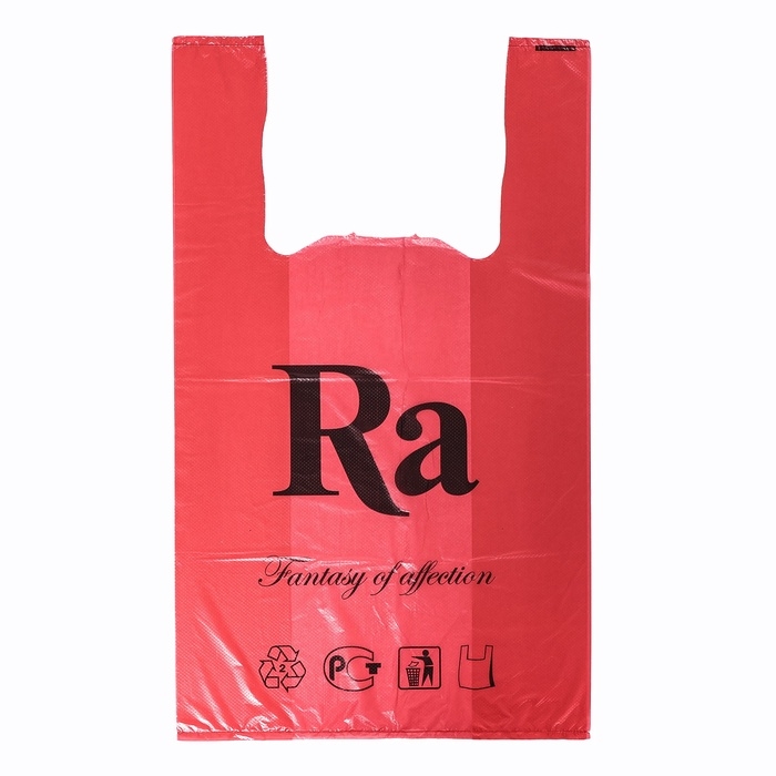 Пакет-майка 30 + 16 х 53 см, 18 мкр, красный Пакет-майка 30 + 16 х 53 см, 18 мкр, красный "Ra" набор 100шт