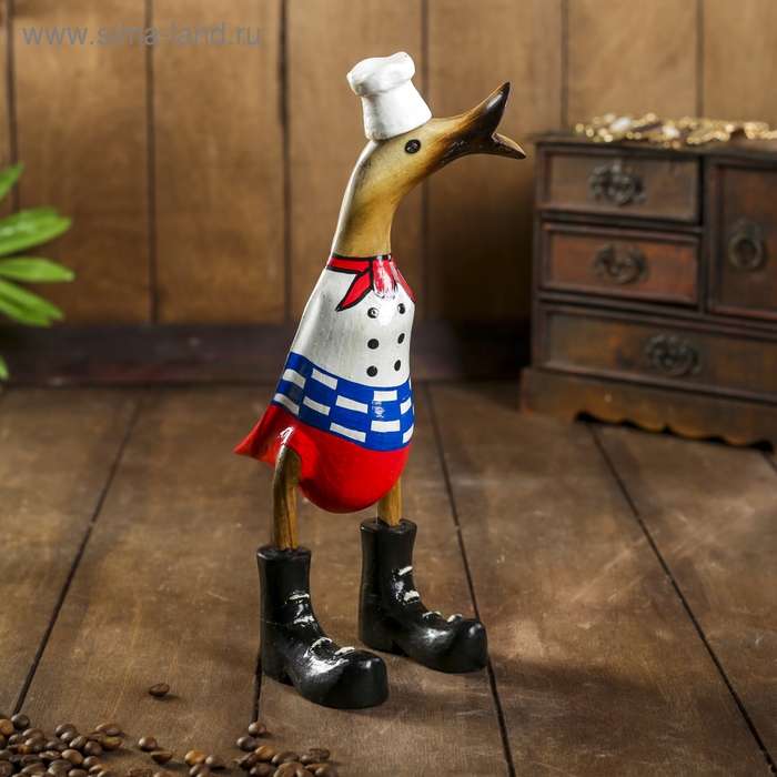 Сувенир Сувенир "Утка шеф-повар" дерево 13х9х27 см