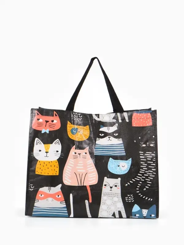 Сумка хоз Котики, 45*20*37, отдел без молнии, черный Сумка хоз Котики, 45*20*37, отдел без молнии, черный