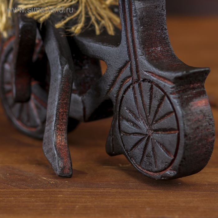 Сувенир дерево "Аборигены парочка на мотоцикле" 20х20х10 см