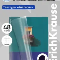 Тетрадь 48 листов в клетку ErichKrause CoverPrо fizzy, Emeeald Frame, с пластиковой обложкой, на скобе