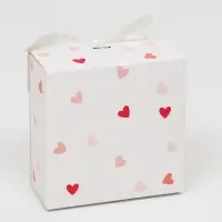 Подарочная коробка сборная с окном I LOVE YOU, 11.5×11.5×5 см
