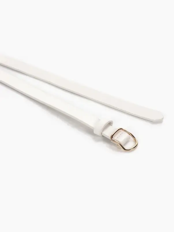 Ремень женский, 1.8&times;105 см, золотистая пряжка, белый