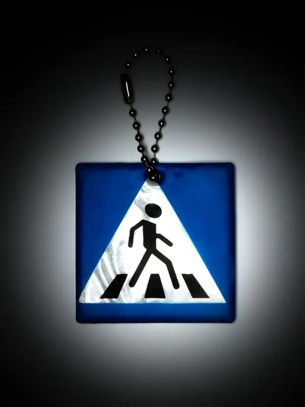 Светоотражающий элемент &laquo;Пешеходный переход&raquo;, двусторонний, 4.8&times;4.8 см, синий
