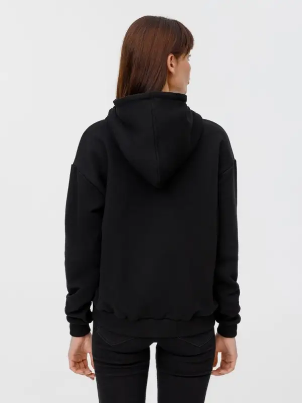 Толстовка унисекс оверсайз на молнии Zippy Terry, черная, размер XS/S