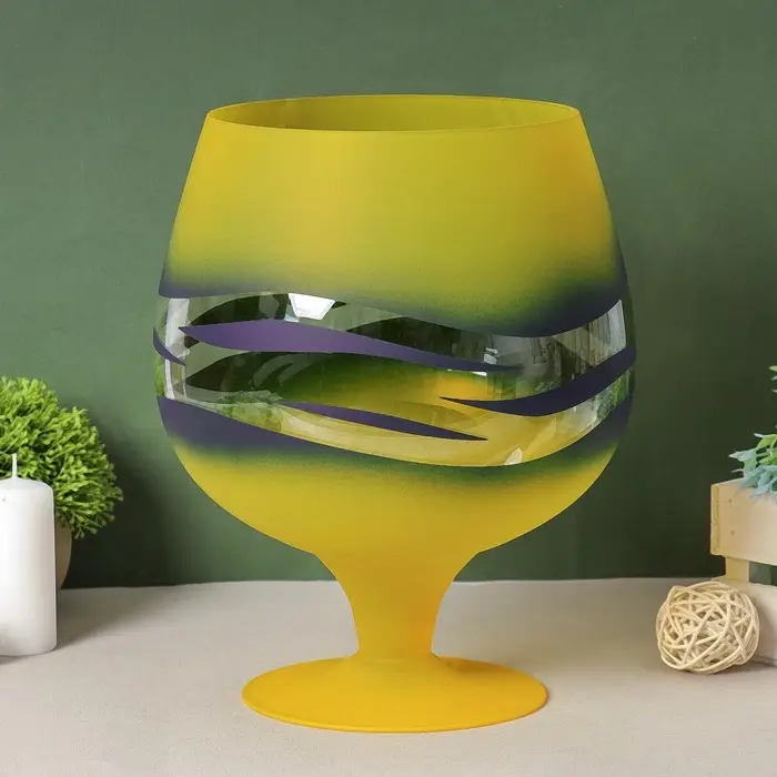 Ваза для цветов &laquo;Фэнтези&raquo; бренди бокал на ножке, 7 л, h=29 см, d=16.5 см, стекло, МИКС