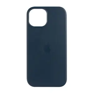 Чехол для iPhone 15 Leather Case 100% ORG (MagSafe) c LOGO Blue