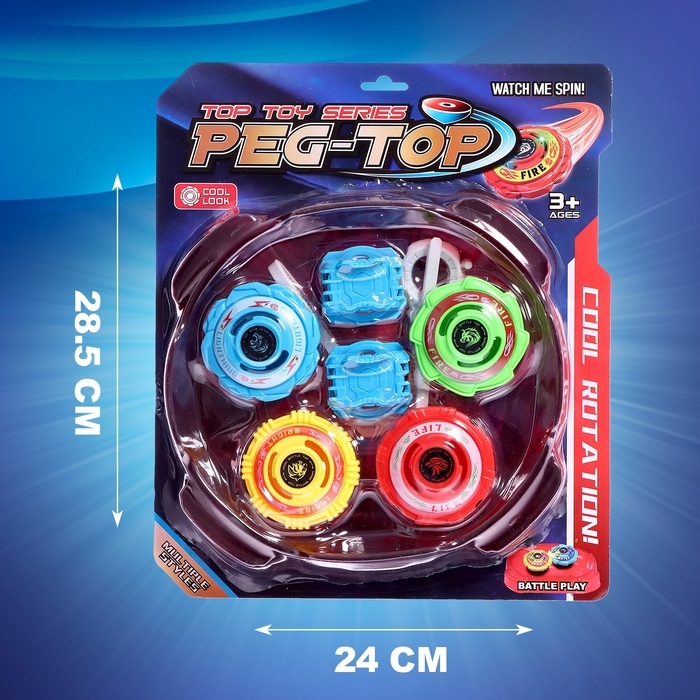 Набор волчков «Титан», с устройством запуска Набор волчков «Титан», с устройством запуска