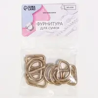 Полукольца для сумок, d=20 мм, толщина - 3 мм, 10 шт., цвет золотой