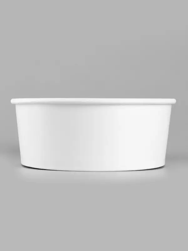 Тарелка (Контейнер без крышки) одноразовая глубокая "Белая" картон, 750 мл