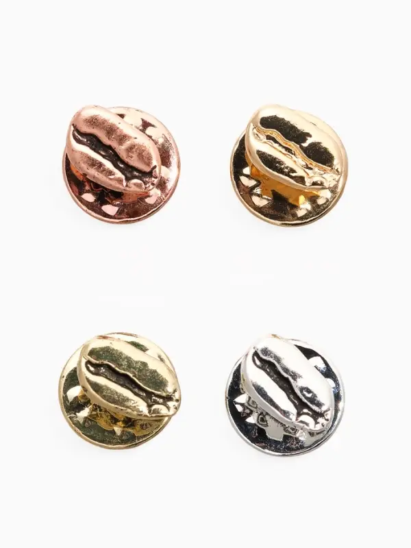 Значки  Значки "Зерна кофе" (набор 4шт), цвет МИКС