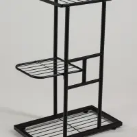 Подставка для цветов Greengo, 3 полки, 43&times;22&times;57 см, напольная, металл, чёрная
