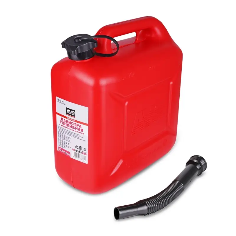 Канистра топливная пластик 10л. (красная) AVS TPK-10