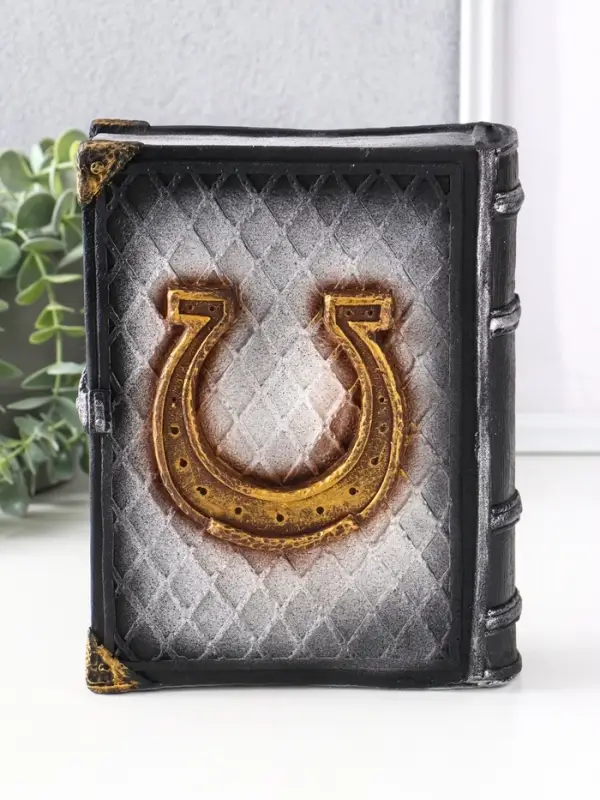 Копилка (гипс) Книга Лошадь  Высота 21 см, ширина 7,5 см, длина 16,5 см, бронзовый