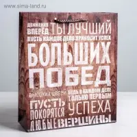 Пакет подарочный ламинированный, упаковка, &laquo;Больших побед&raquo;, ML 23&times;27&times;8 см